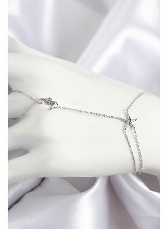 Pirinç Zirkon Taşlı Deniz Atı Ve Yıldız Model Gümüş Renk Şahmeran