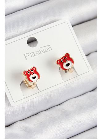 Pirinç Ayıcık Model Gold Renk Çocuk Küpe