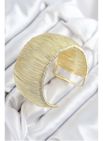 Pirinç Tel Sarma Model Gold Renk Kadın Bileklilk