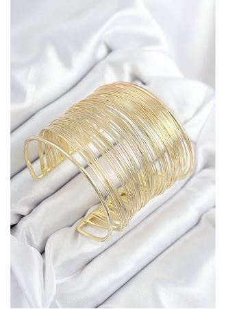 Pirinç Tel Sarma Model Gold Renk Kadın Bileklilk