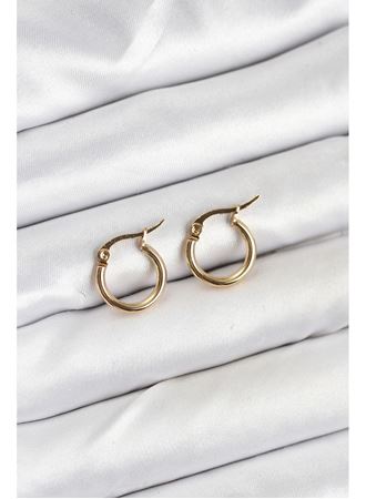 316L Çelik Gold Renk 12 mm Halka Kadın Küpe