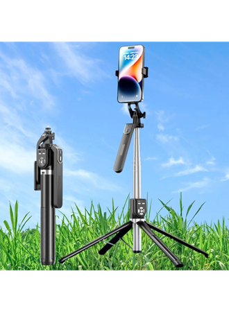 Kumandalı 360 Derece Dönebilen Cep Telefonu Ve Kamera Tripodu 2.2m Uzayabilen Selfie Çubuğu (