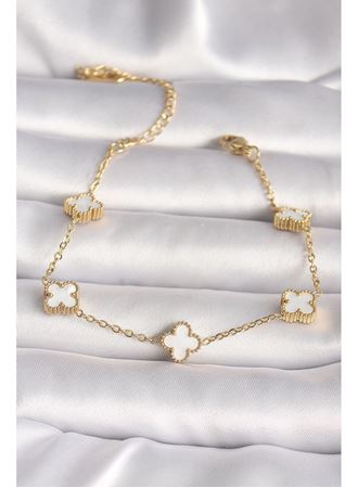 316L Çelik Gold Renk Baby Boy Yonca Model Kadın Bileklik