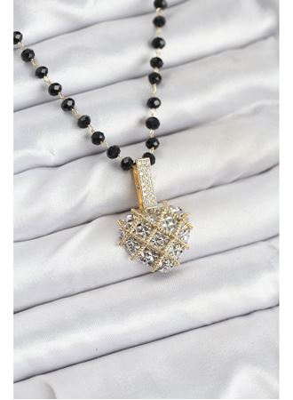 316L Çelik Zincir Kristal Boncuklu Kalpli Kadın Kolye