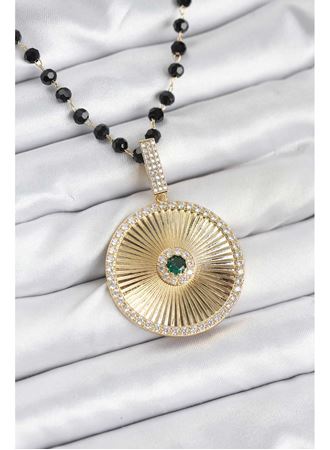 316L Çelik Zincir Kristal Boncuklu Kadın Kolye