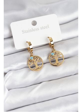 316L Çelik Yaşam Ağacı Model Kadın Küpe