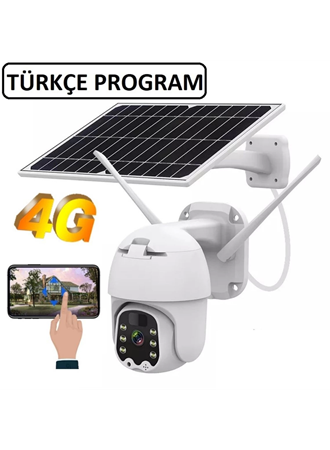 Sim Kartlı 4g Ptz 360 Hareketli Solar Güneş Enerjili 1080p Kamera Türkçe Program Son Sürüm (