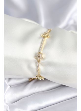 Pirinç Gold Renk Yıldız Model Kadın Bileklik