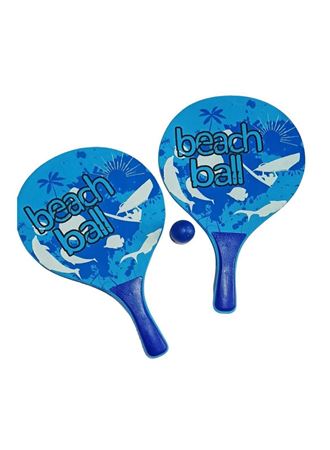 Beach Ball Tahta Raket - 3394 - Mavi