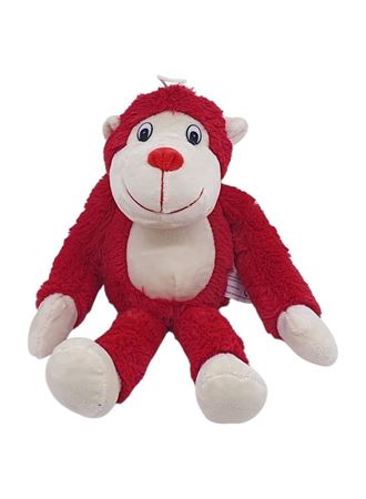 Peluş Maymun 40 cm - Yumuşak Peluş - G5501 - Kırmızı
