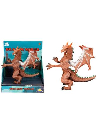 Standlı Ejderha Figürü 13 cm - Kahverengi