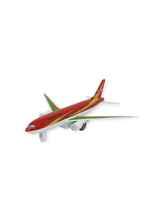 Çek Bırak Sesli Işıklı Metal Uçak - 180 - Kırmızı