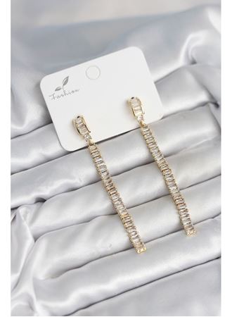 Su Yolu Baget Pirinç Kadın Küpe