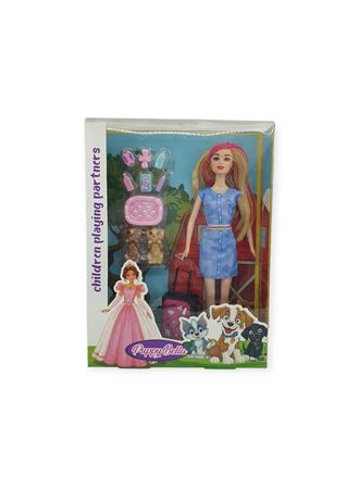 Puppy Bella 30 cm Bebek ve Köpek Bakım Seti - Mavi Elbise