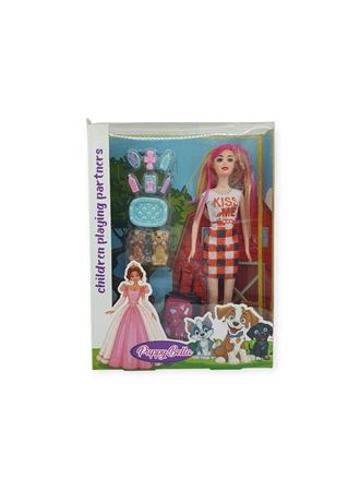 Puppy Bella 30 cm Bebek ve Köpek Bakım Seti - Turuncu Elbise