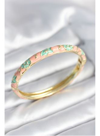 Yeşil Renk Detaylı Mineli Kelepçe