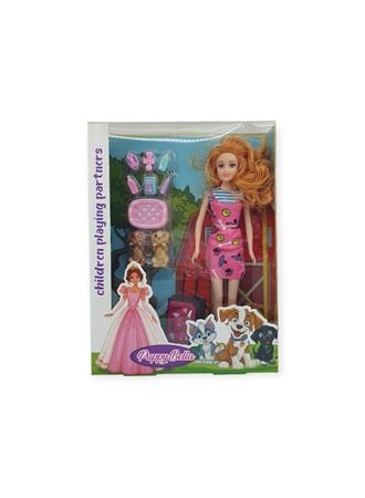 Puppy Bella 30 cm Bebek ve Köpek Bakım Seti - Pembe Elbise