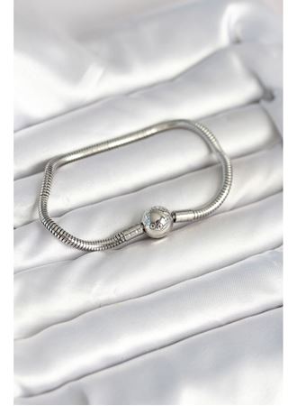 Gümüş Renk Pirinç Charm Bileklik