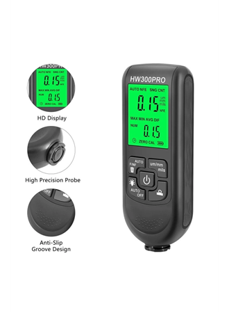 HW-300PRO Araba Boyası Film Otomatik Kalınlık Ölçer 0-2000UM Fe & NFe Kaplama Kalınlık Test Cihazı M (