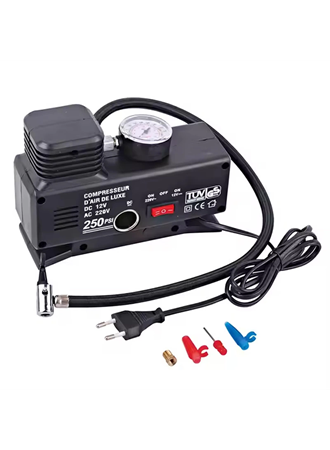 220 Volt-12 Volt 250 Psi Psi Kompresör Lastik Hava Şişirme Oto Pompası Fişli Çakmaklıklı (