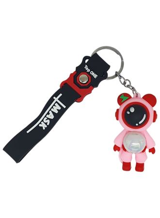 Figürlü ve Işıklı Silikon Anahtarlık - Astronot - Pembe