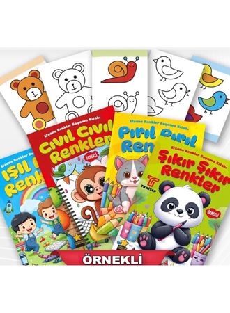 Efsane Renkler ÖRNEKLİ Boyama Kitabı 4 kitap Set