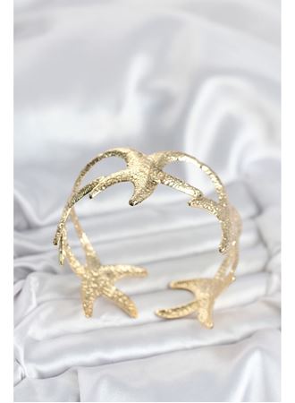 Pirinç Gold Renk Deniz Yıldızı Model Kadın Bileklik