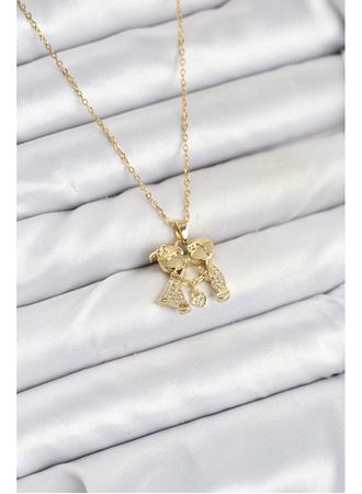 316L Çelik Zincir Gold Renk Erkek Kız Model Kadın Kolye