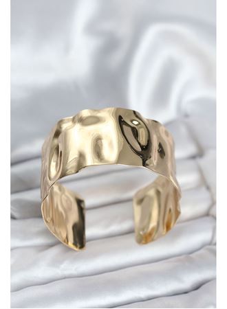 Pirinç Gold Renk Levha Model Kadın Bileklik