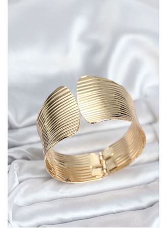 Pirinç Gold Renk Levha Model Kadın Bileklik