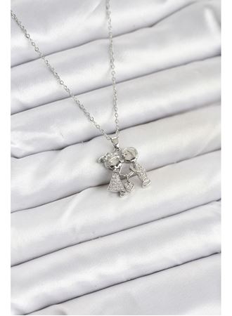 316L Çelik Zincir Gümüş Renk Erkek Kız Model Kadın Kolye