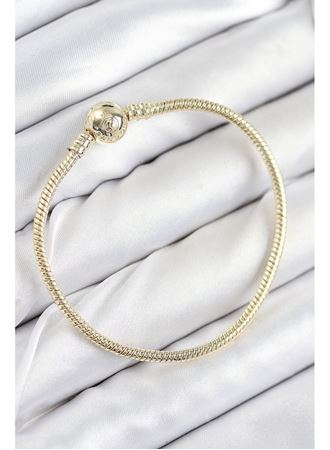 Pirinç Charm Topcuk Model Gold Renk Kadın Bileklik