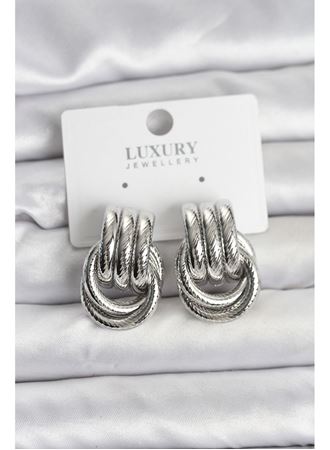 Gümüş Renk Halka Modelli Pirinç Kadın Küpe