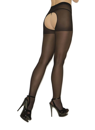 Siyah Özel Bölgesi Açık Fantazi Külotlu Çorap TM1078