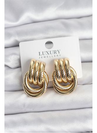 Gold Renk Halka Modelli Pirinç Kadın Küpe