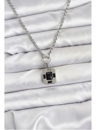 316L Çelik Zincir Gümüş Renk Vintage Model Kadın Kolye