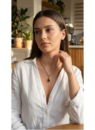 316L Çelik Zincir Gold Renk Vintage Model Kadın Kolye