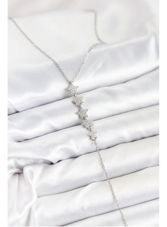 316L Çelik Zincir Gümüş Renk Yıldız Model Y Kolye