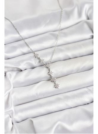 316L Çelik Zincir Gümüş Renk Kutup Yıldızı Model Kadın Kolye