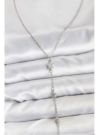 316L Çelik Zincir Gümüş Renkli Yıldız Model Kadın Y Kolye