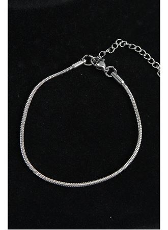 316L Çelik Oval İtalyan Model Gümüş Renk Erkek Bileklik