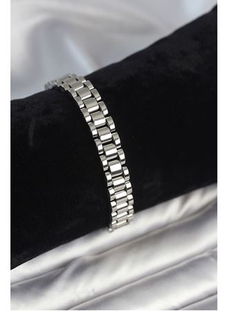 316L Çelik Gümüş Renk 9 mm Kalınlık Erkek Bileklik