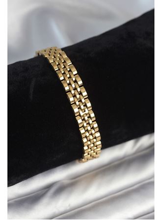 316L Çelik 9 mm Kalınlıkta Gold Renkli Erkek Bileklik