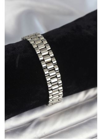 316L Çelik Gümüş Renk 12 mm Kalınlık Erkek Bileklik