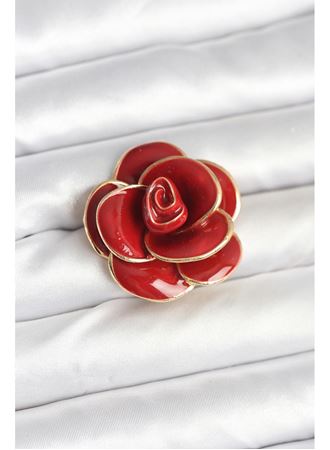 Kırmızı Gül Model Broş