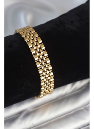 316L Çelik 12 mm Kalınlıkta Gold Renkli Erkek Bileklik