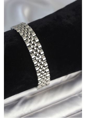 316L Çelik 12 mm Kalınlıkta Gümüş Renkli Erkek Bileklik