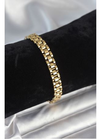 316L Çelik Gold Renk 7 mm Kalınlık Erkek Bileklik