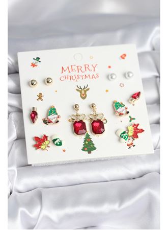 8 Çift Yılbaşı Temalı Kadın Küpe