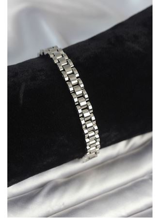 316L Çelik Gümüş Renk 7 mm Kalınlık Erkek Bileklik